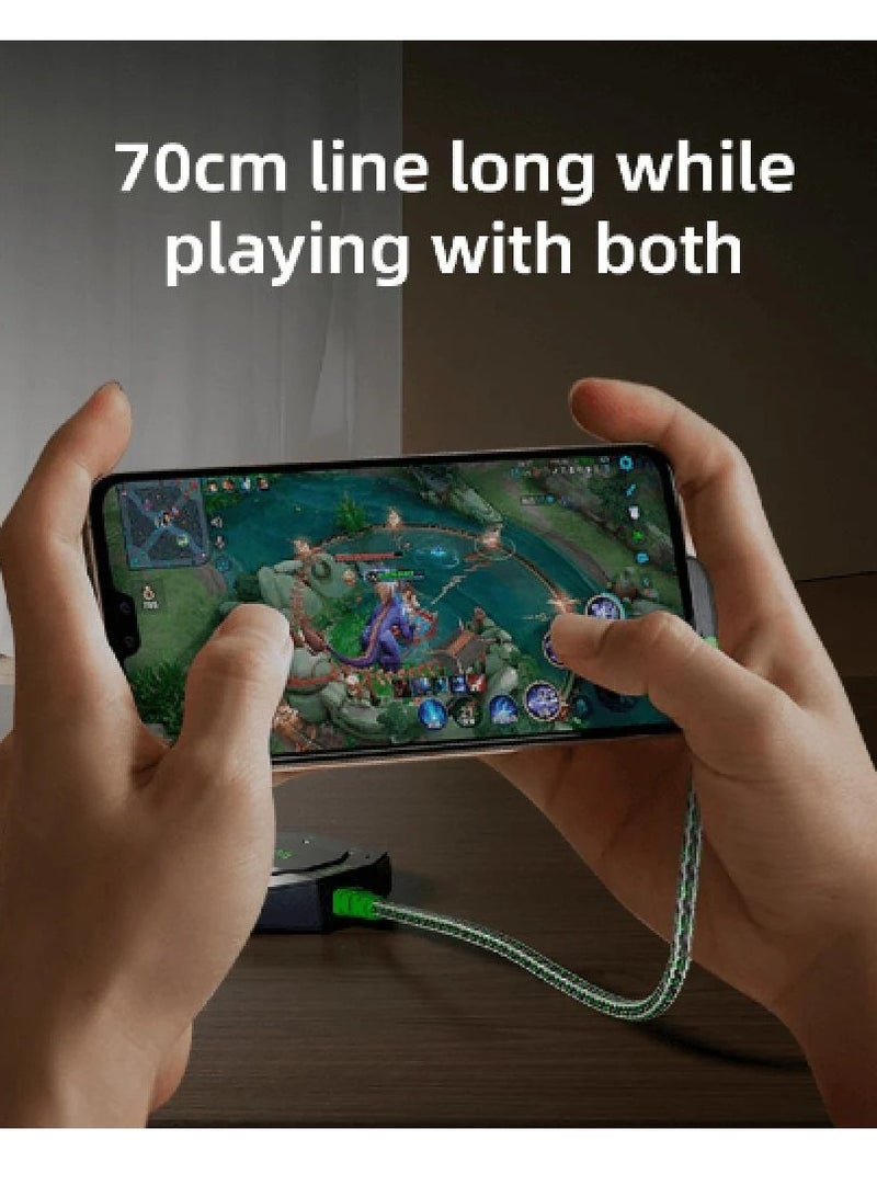 Piva Curved 4-in-1 Gaming Adapter - 60W PD Fast Charging & Dual Audio Jack - Image 2